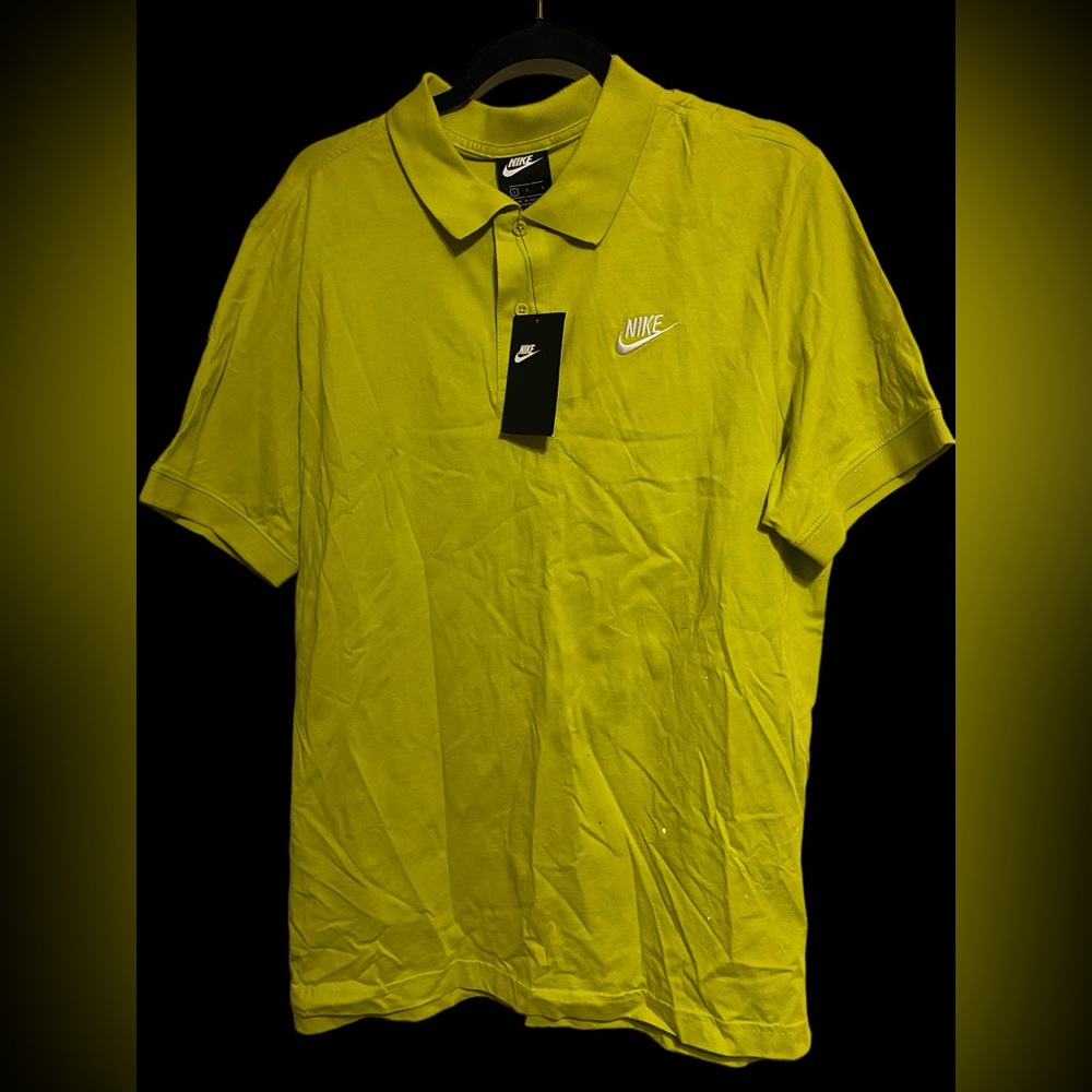 Men’s Bright Green and white Nike polo Shirt